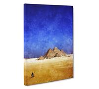 Camel by the Pyramids of Giza Canvas Print | Gallery Wrapped 30mm Frame Wall Art | 30x20 inches | Ready to Hang | Abstract Animal Picture | Living Room Bedroom Lounge Office