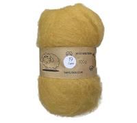 Camel Carded Wool Batt #19 - 100 g for Needle Felting, Natural Tan Shade - 100% NZ Wool, Mulesing-Free, Eco Packaging - The Felt Box UK