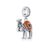 Camel Charm Pendant 925 Sterling Silver Lucky Animals Desert Hump Lover Bead Charms for Pandora Bracelet Women Gifts, Sterling Silver, Cubic Zirconia