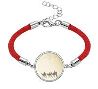 Camel Chinese Painting Silk Road map Lucky Red String Bracelet Rope Bracelet Handmade