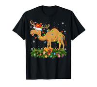 Camel Christmas Lights Reindeer Santa Hat Adult & Kids T-Shirt