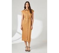 Camel Column Crepe Shirt Dress Principles Camel 18