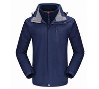 CAMEL CROWN Men’s Ski Jacket 3 in 1 Waterproof Winter Jacket Snow Jacket Windproof Hooded with Inner Warm Fleece Coat - DARK BLUE - XXX-Large