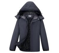 CAMEL CROWN Men's Mountain Ski Snow Jacket Waterproof Winter Coat Snowboarding Windbreaker Windproof Warm Hooded Snow Coat, Dark Grey, Large