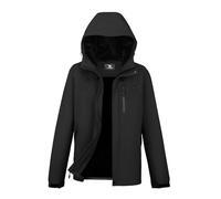 CAMEL CROWN Men's Ski Snow Jacket Waterproof Winter Snow Coat Windproof Warm Fleece Lining Hooded Parka Rain Jacket, Mirage Black, 3XL