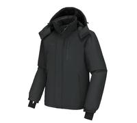 CAMEL CROWN Men's Ski Snow Jacket Waterproof Winter Snow Coat Windproof Warm Fleece Lining Hooded Parka Rain Jacket, Pure Dark Grey, M