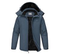 CAMEL CROWN Men's Winter Ski Jacket Mountain Snow Coats Waterproof Detachable Hood Windproof Fleece Rain Jackets, Grey, Medium