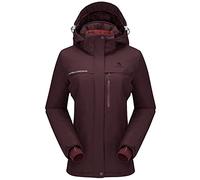 CAMEL CROWN Women’s Mountain Snow Waterproof Ski Jacket Detachable Hood Windproof Fleece Parka Rain Jackt Winter Coat, Wine Red, S