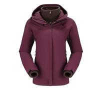 CAMEL CROWN Women's Ski Jacket Waterproof 3 in 1 Winter Coat with Fleece Inner Warm Windproof For Snow Outdoor Hiking, Dark Purple-b611, XL