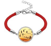 Camel Desert Along the Way to the Silk Road Map Lucky Red String Bracelet Rope Bracelet Handmade
