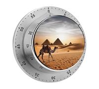 Camel Desert Kitchen Timer Visual Timer for Cooking 60 Minute Wind Up Timers Stainless Steel Manual Magnetic Countdown Visual Mechanical Timers Cooking Clock with Loud Alarm