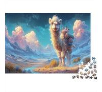 Camel Desert Landscape 1000 Pieces Puzzle Game Jigsaw Puzzle for Adults Relaxing Focus Home Decor Gift 38x26cm/1000pcs