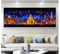 Camel Diamond Art Kits Adults, 5D Large India Diamond Painting with Square Drills DIY Full Drill Gem Big Crystal Art Painting Set, Crafts Mosaic Kits for Adults, for Home Wall Gifts 32x96inch,Model260