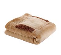 (Camel) Electric Throw Heated Over Blanket Large Warm Washable Fleece Usb Warming Winter