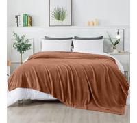 (Camel Fleece, Super King) Faux Fur Fleece Blanket Large Sofa Bed Warm Throw
