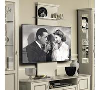 Camel Giotto Bianco Antico Italian TV Wall Panel with Glass Shelf