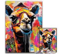 Camel Graffiti JigsawPuzzle 1000 Pieces for Adults Challenging Puzzles Challenging DIY Brain Teaser for Teenagers 26X38CM/10.23x14.96inch