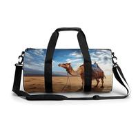 Camel Gym Bag for Men Women, Sturdy Oxford Cloth Travel Bags with Removable Shoulder Strap, Waterproof Duffel Bag for Fitness, Travel, Yoga