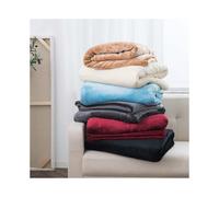 (Camel) Heated Electric Throw Over Blanket Large Warm Washable Fleece Warming Usb Winter