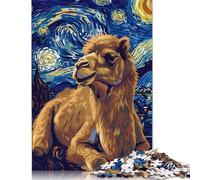 Camel in Starry Night Style Puzzle Friendly Materials 100 Percent Recycled Cardboard Jigsaw Puzzle for Adult Children Easter Gift 1000pcs (75x50cm)