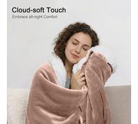 (Camel, King (200 x 240 cm)) Sherpa Fleece Blanket Bed Throw Reversible Sofa Mink