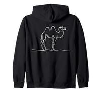 Camel Line Art Zoologist Zip Hoodie