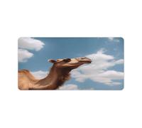 Camel Looking Up at The Sky Desk Pad Waterproof Gaming Mousepad Non-Slip Mouse Mat Rectangular Mouse Pad Multifunctional Smooth Generic Keyboard Pads Laptop Desk Blotter 23.6" X 11.8"