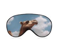 Camel Looking Up at The Sky Eye Masks Sleeping Detachable Breathable Eye Cover Soft Block Light Sleep Mask for Women Men, Relaxing Pressure Night Blindfold