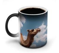 Camel Looking Up at The Sky Mug 11oz Custom Magic Mug Personalized Coffee Mugs Ceramic Heat Sensitive Clue Mugs Funny Color Changing Cup with Handle Novelty Coffee Cup for Daily Use
