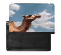Camel Looking Up at The Sky Passport Holder Vaccine Card Holder Travel Document Organizer Credit Card Organizer for Women/Men