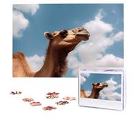 Camel looking up at the sky Puzzles 1000 Pieces Personalized Jigsaw Puzzles Photos Puzzle for Adults Challenging Picture Puzzle with storage bag Puzzles for Men Women Home Decor (10.2" x 15")