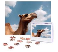 Camel looking up at the sky Puzzles 500 Pieces Personalized Jigsaw Puzzles with storage bag Photos Puzzle for Adults Challenging Picture Puzzle for Men Women Home Decor (52x38 CM)