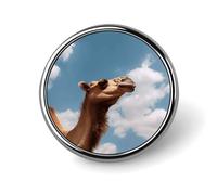 Camel Looking Up at The Sky Round Badge 25mm/1 Inch Metal Buttons Round Badge Pin Button Parts Classic Pin Holders Buttons for Shirts Clothes Individualistic Brooch