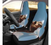 Camel Looking Up At The Sky Set Of 2 Breathable Car-Seat Covers Universal For Women Suv Sedan