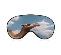 Camel Looking Up at The Sky Sleep Mask,Adjustable Strap Sleeping Mask, Complete Light Blocking Sleep Shade Cover,Soft Breathable Comfortable Blindfold for Women and Men