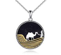 Camel Necklace Sterling Silver Blue Sandstone Camel Necklace Desert Animal Jewelry for Camel Lover