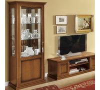 Camel Nostalgia Walnut Italian 1 Door Display Cabinet - LHF