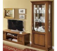 Camel Nostalgia Walnut Italian 1 Door Display Cabinet - RHF