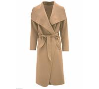 (Camel) Oversized Drape Long Duster Waterfall Italian Trench Coat