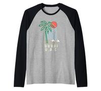 Camel Riders in The Middle East Desert UAE Dubai Travel Raglan Baseball Tee
