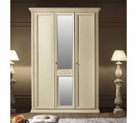 Camel Siena Ivory Italian 3 Door Wardrobe with Mirror