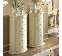 Camel Siena Ivory Italian 6 Drawer Tall Chest