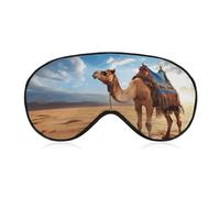 Camel Sky Sleep Mask Light Block-Out Eye Mask for Side Sleeper Pressure-Free Soft Night Blindfold with Adjustable Strap Breathable Sleep Eye Cover for Travel