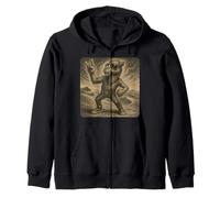 Camel Sunglasses Rock Music Funny Retro Horns Up Zip Hoodie