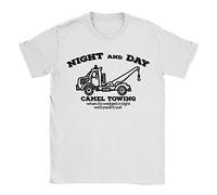 Camel Towing Mens T-Shirt Large White Funny Joke Rude Offensive Gift for Dad Uncle