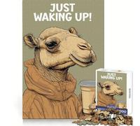 Camel Waking Up with Coffee Jigsaw Puzzles 1000 Pieces for Adults Brain Memory Calm Leisure Tight Lock (38x26cm)