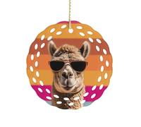 Camel Wearing Sunglasses Christmas Ornament Ceramic Xmas Tree Hanging Ornaments Round Farmhouse Pendant for Xmas Tree Holiday Party Decorations & Festive Gift