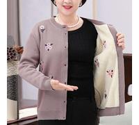 (camel, XXL) Cardigans Plus Size Grandma Knitting Sweater New Middle-aged and Old Women Sweater Cardigan