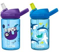 CAMELBAK 2 Eddy+ Kids Straw Bottles - Explorer & Shark/Twin Pack Children Child Boy Girl Junior Infant Flask Drink Water Juice Cup BPA Free Non Leak Spill School Safe Reusable Eco Friendly