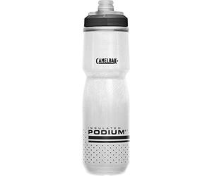 Camelbak Podium Chill 24oz White/Black Bottle - 100 White/Natural, N | Easy Squeeze Design, Double Wall Insulation, High Flow Self Sealing Cap, Secure Bike Cage Fit, Durable Cycling Bottle